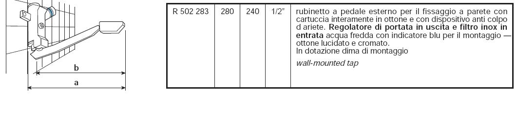 RUBINETTO PEDALE A PARETE 