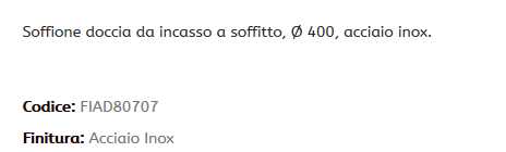 SOFFIONE INCASSO 40   INOX