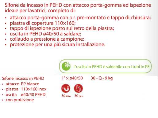 SIFONE INCASSO LAVAT COMPL