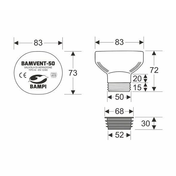 VALVOLA BAMVENT DN32/63   