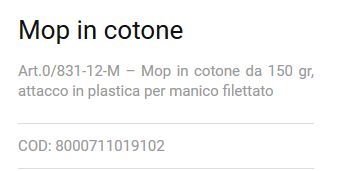 MOP/MOCIO COTONE 150GR S/M