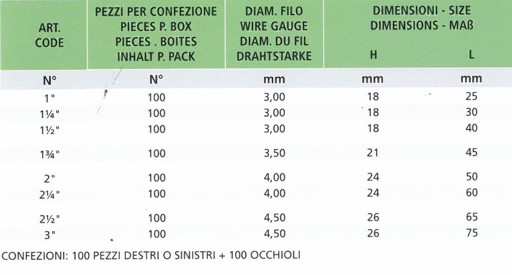 GANCI PIATTI ART 200-11/4D