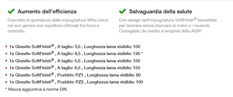 SET GIRAVITI 6PZ 4TAGL+2PZ