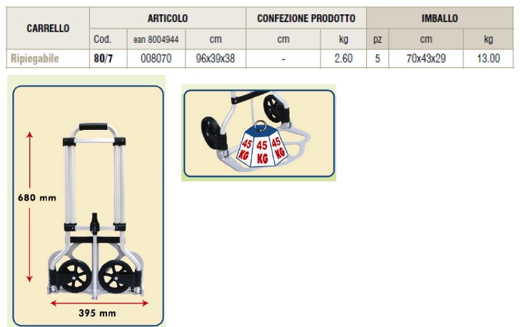 CARRELLO ALLUM PIEGHEVOLE 