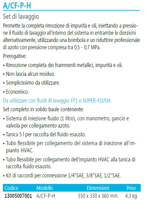 SET DI LAVAGGIO A/CF-P-H  