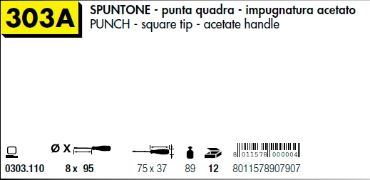 303/A SPUNTONE QUA.8X95MM 
