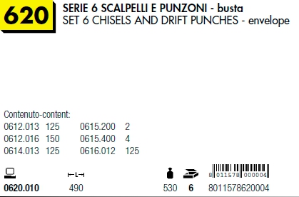 SERIE 6 UTENSILI BUSTA    