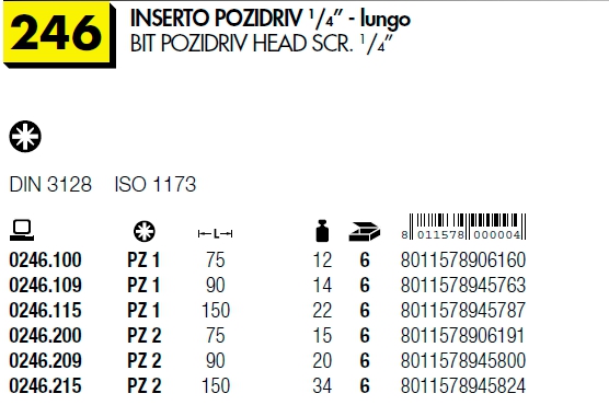 INSERTO CROCE PZ1 1/4 L75 