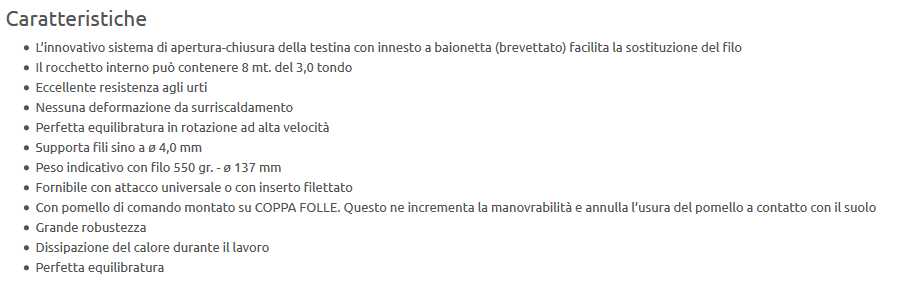 TESTINA PROFESSIONAL SIRIO