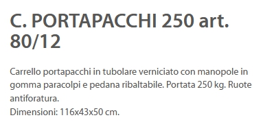 CARRELLO PORTAS RIB 250 KG