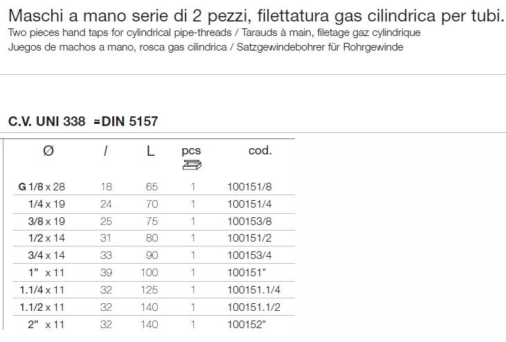 MASCHI A MANO BSP 3/8  2PZ