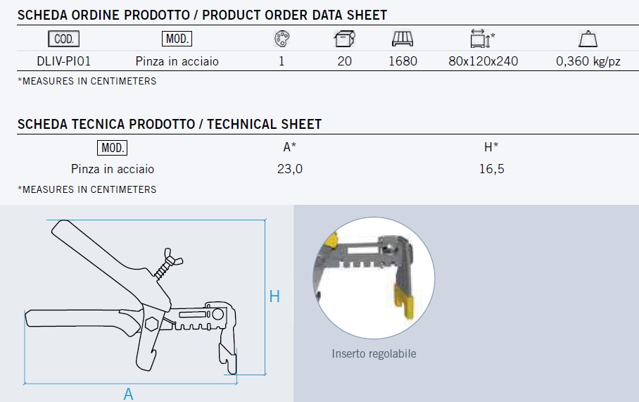 PINZA X DIST AUTOLIVELLANT