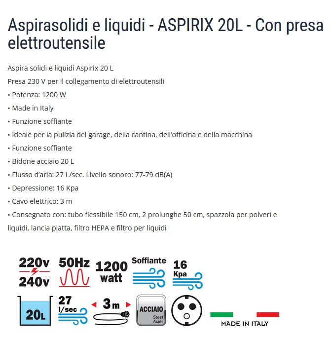 ASPIRASOL/LIQ ASPIRIX 20LT