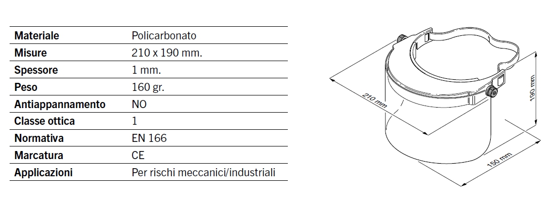 VISIERA PROTEZ POLICAR EKO