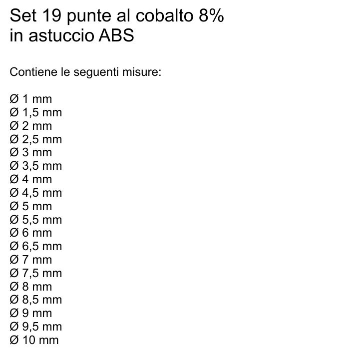 SET PUNTE COBALTO 19PZ BOX