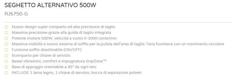 SEGHET ALTERN 500W RJS750G