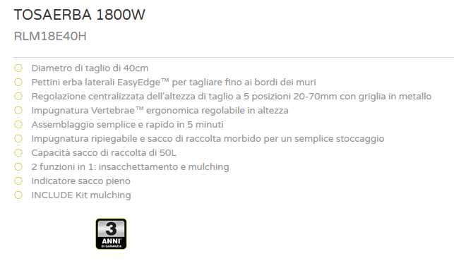 RASAER EL 1800W diametro 40 RLM18E