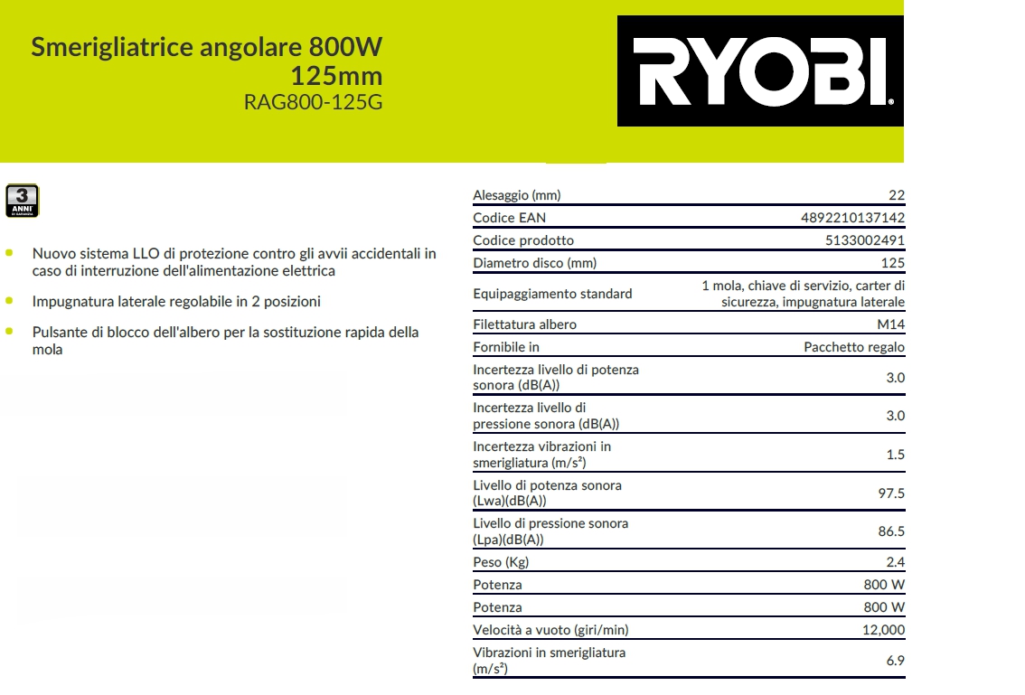 SMERIGL ANGOL  RAG 800-125