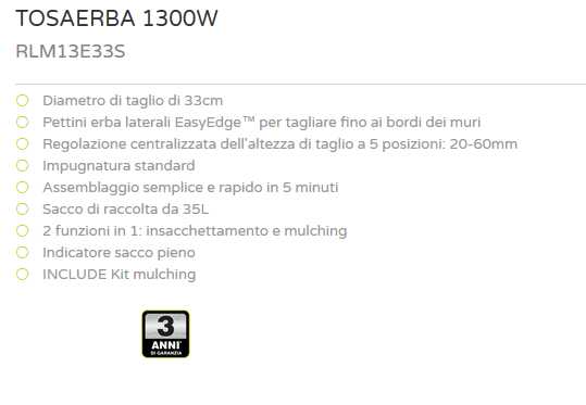 RASAER EL 1300W diametro 33 RLM13E