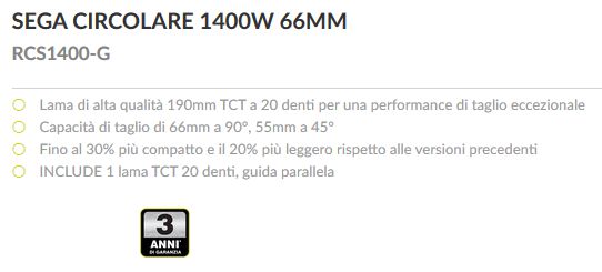SEGA CIRCOLARE RCS 1400W  