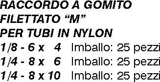 GOMITO X NYLON M 1/8-6X4  