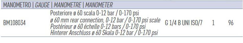 MANOM POS 0-12BAR 0-170PSI