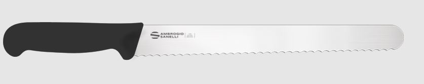 COLTELLO PANETTIERE MANICO NERO linea SUPRA CM32 AMBROGIO SANELLI