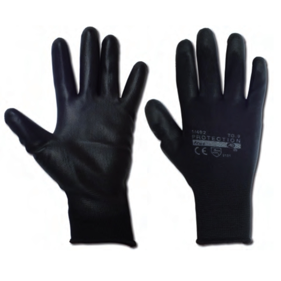 GUANTO POLIURET NERO TG 10
