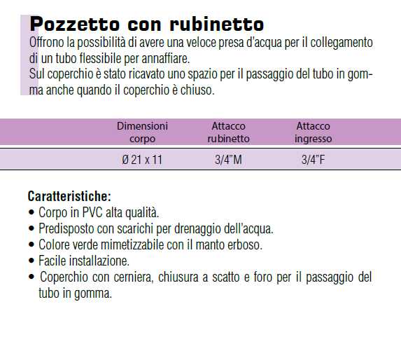 POZZETTO C/RUB SF. 3/4M   