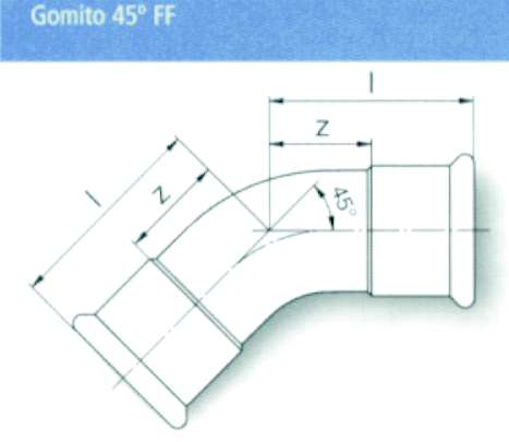 GOMITO 45? INOX FF 28     