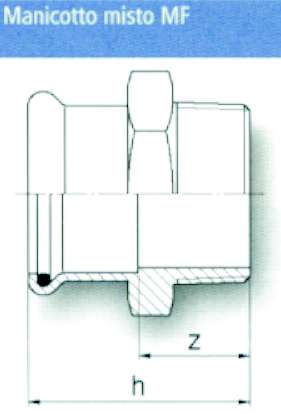 MANICOTTO INOX  M 22X1/2  