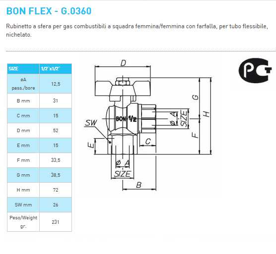 VALV SF GAS FF SQ 1/2X1/2 
