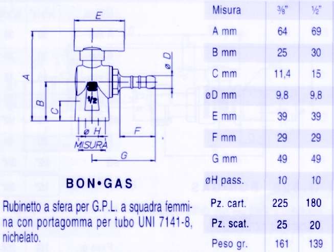 VALVOLA SQ  GPL PORT F 1/2
