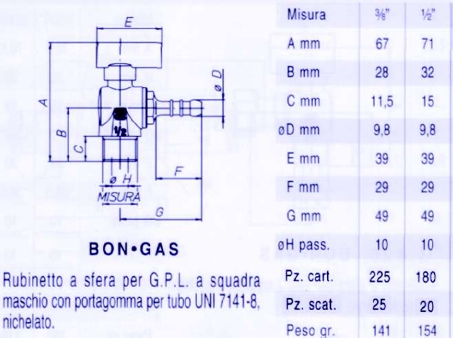 VALVOLA SQ  GPL PORT M 3/8