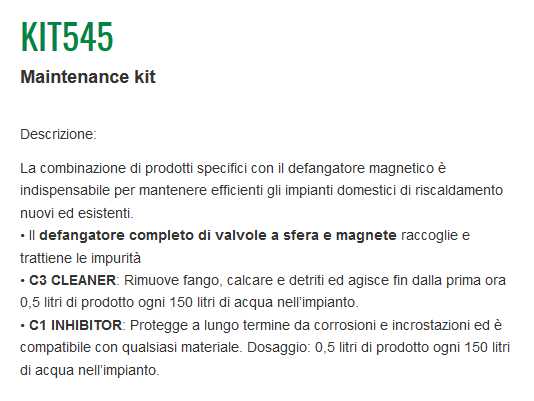 KIT MANUTENZ IMPIANTI 3/4 