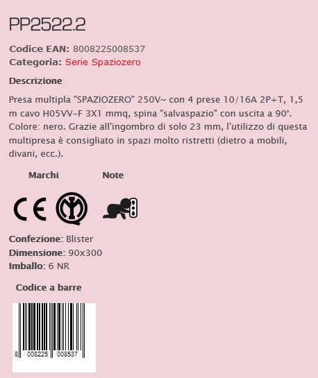 MULTIPR SPAZIO 4X16BIP NER