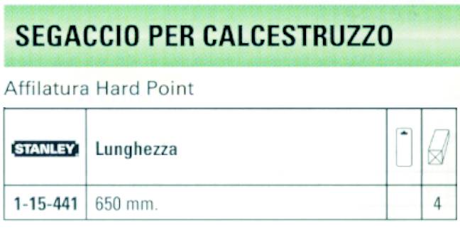 SEGACCIO PER GASBETON 71CM