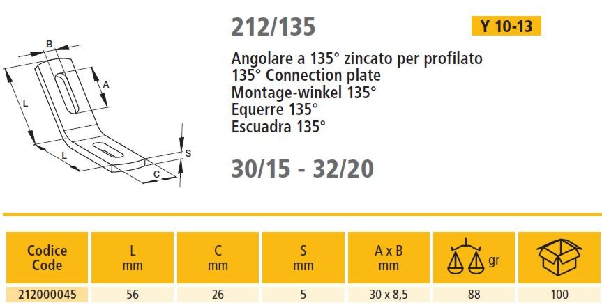 ANGOLARE 135? 56x56x26mm  