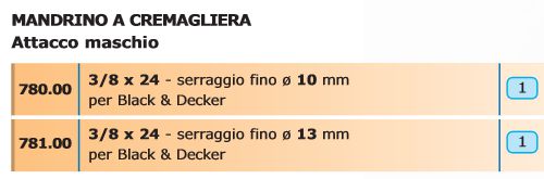 MANDRINO CREMAGL diametro 10 B&D  