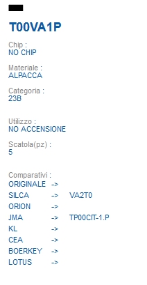 CHIAVE TRASPONDER T00VA1P 