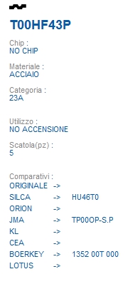 CHIAVE TRASPONDER T00HF43P