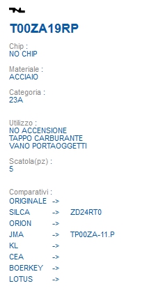 CHIAVE TRASPONDE T00ZA19RP