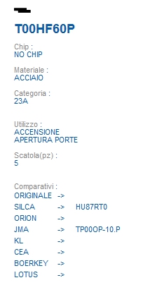 CHIAVE TRASPONDER T00HF60P