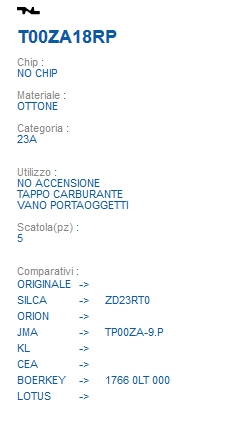 CHIAVE TRASPONDE T00ZA18RP