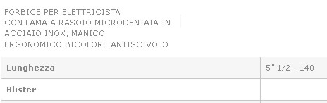 FORBICE x ELETTRIC. DRITTA