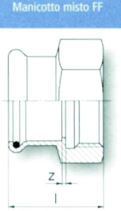 MANICOTTO INOX  F 22x3/4  