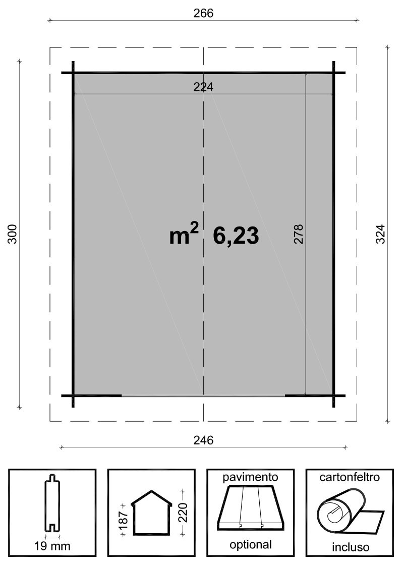 CASETTA VIOLA CM. 246X300