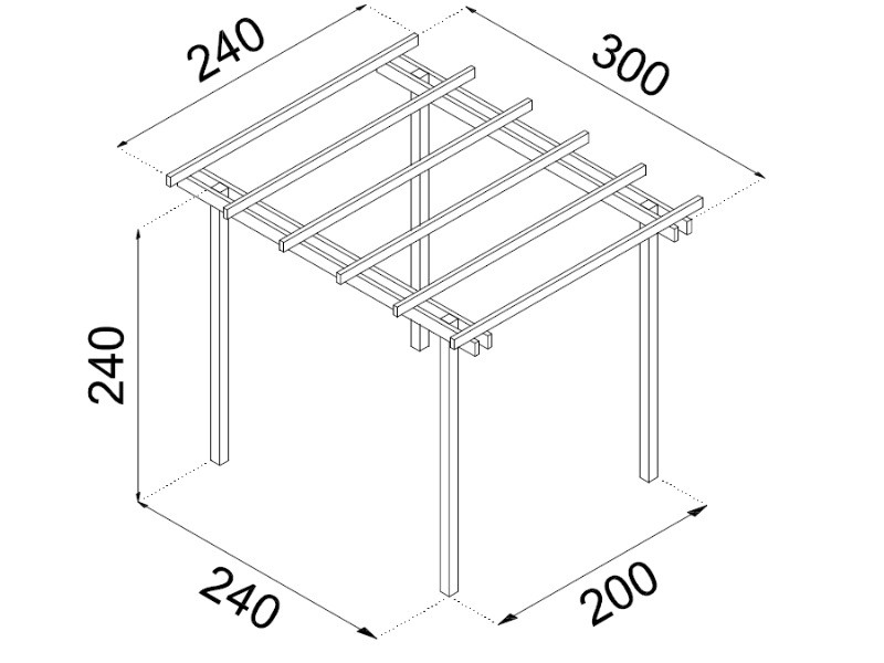 PERGOLA AUTOPORTANTE 240x300