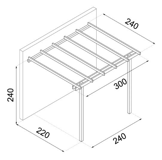 PERGOLA ADDOSSATA 300X240
