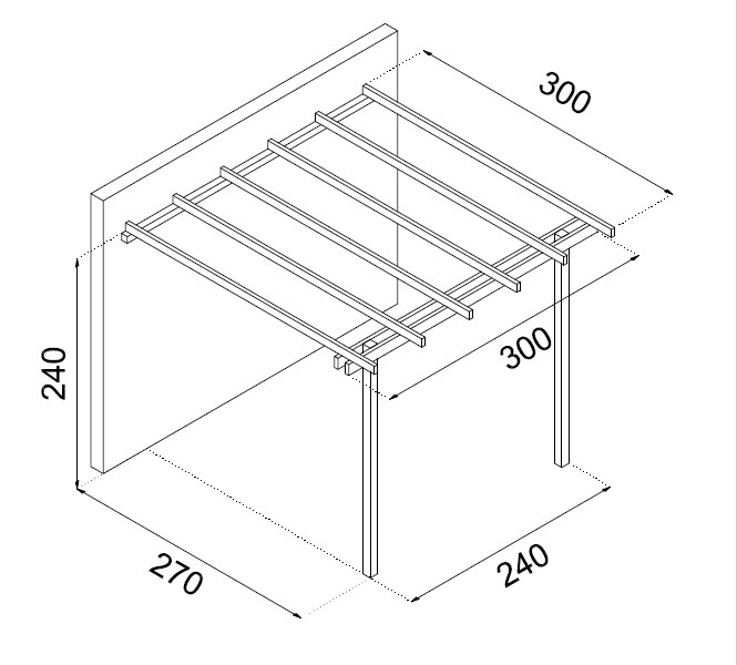 PERGOLA ADDOSSATA 300X300